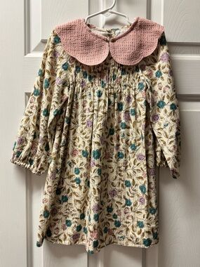 Zara Floral Dress with Crocheted Collar